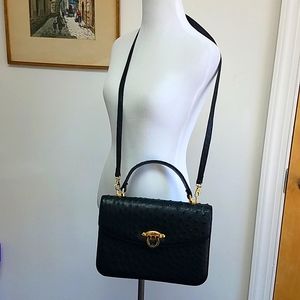 Adori Crossover Ostridge Leather Purse Black Gently Used Condition